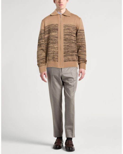 Lardini Brown Camel Cardigan Wool for men