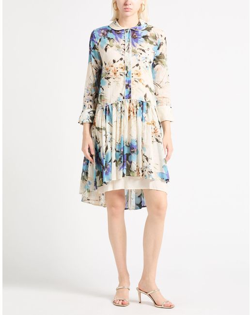 ALESSIA SANTI White Ivory Midi Dress Viscose