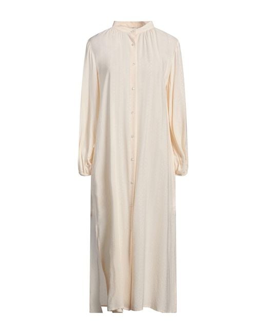 Shirtaporter Natural Cream Midi Dress Viscose