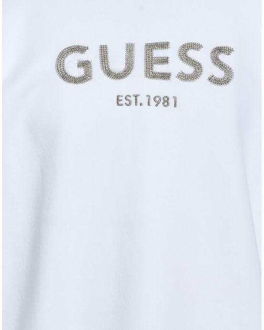 Guess White Sweatshirt Cotton, Polyester for men