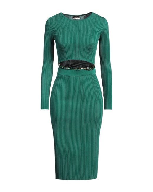 Elisabetta Franchi Green Midi Dress
