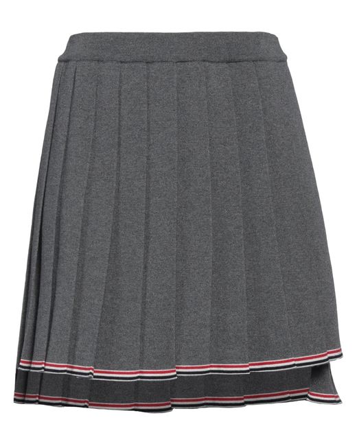 Thom Browne Gray Lead Mini Skirt Virgin Wool, Polyamide, Elastane