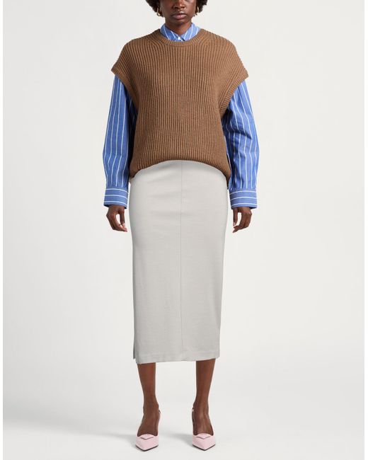 ViCOLO Gray Light Midi Skirt Viscose, Nylon, Elastane