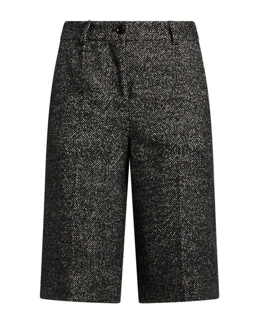 Dolce & Gabbana Gray Shorts & Bermuda Shorts Virgin Wool, Wool, Polyamide, Elastane