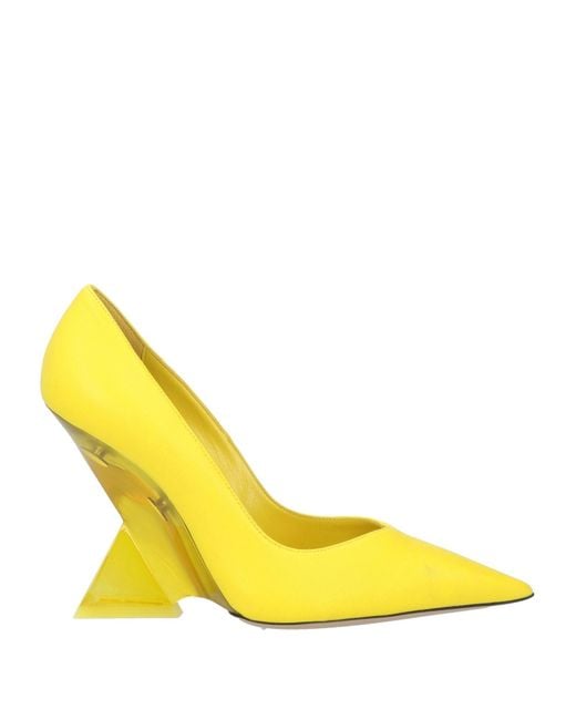 The Attico Yellow Cheope 110mm Leather Pumps