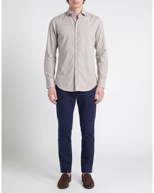 BASTONCINO Gray Taupe Shirt Cotton for men
