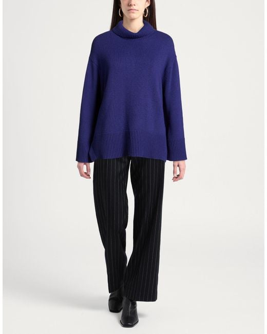 Soallure Blue Turtleneck Viscose, Wool, Polyamide, Cashmere