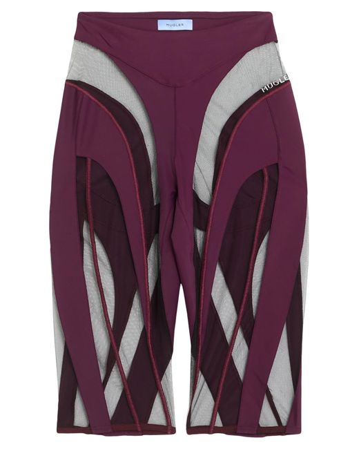 Mugler Purple Plum Shorts & Bermuda Shorts Polyamide, Elastane