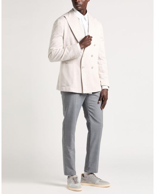 Barba Napoli White Blazer Cotton, Linen for men