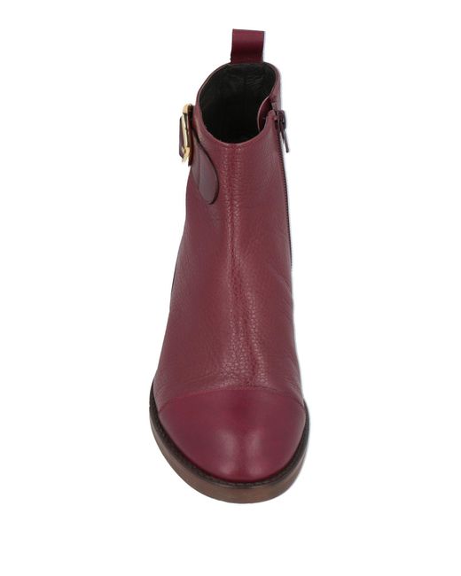 See By Chloé Purple Burgundy Ankle Boots Leather