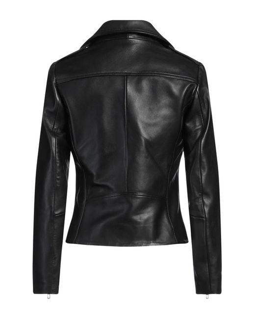 Sandro Black Lambskin Biker Zipper Jacket