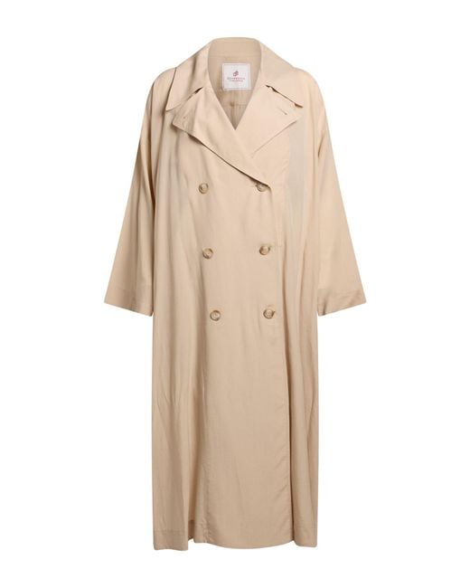 Compagnia Italiana Natural Sand Overcoat & Trench Coat Polyester, Elastane