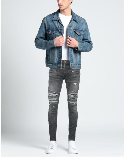 Balmain Gray Denim Pants for men