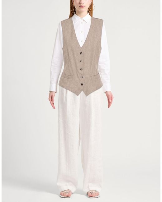 TRUE AVENUE Brown Tailored Vest Virgin Wool, Polyamide, Acrylic, Cashmere, Elastane