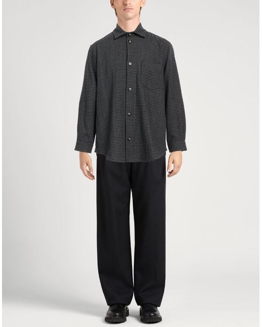 Nanushka Black Charcoal Shirt Recycled Polyester, Wool for men
