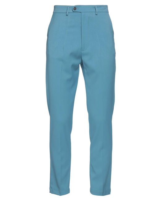 Imperial Blue Pants Polyester, Viscose, Elastane for men