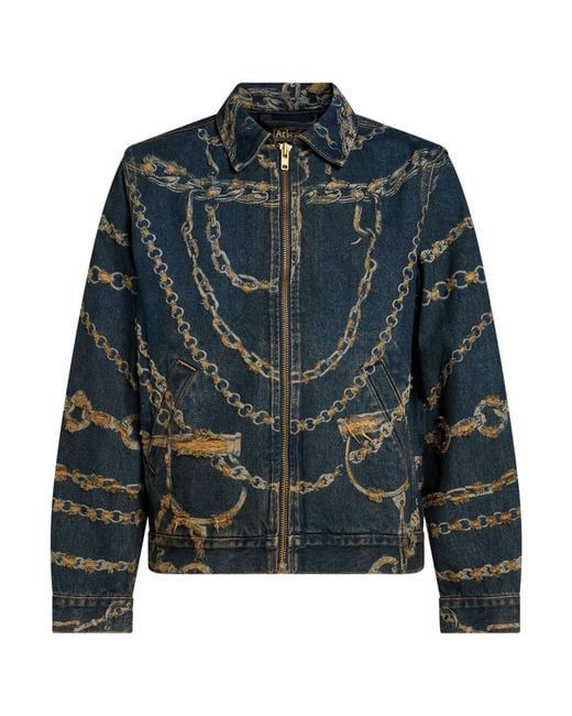 Aries Blue Denim Outerwear Cotton for men