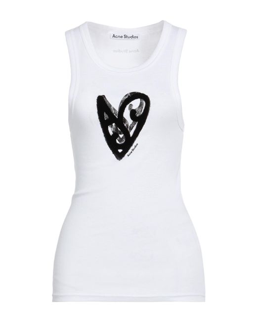 Acne White Tank Top Cotton, Lyocell