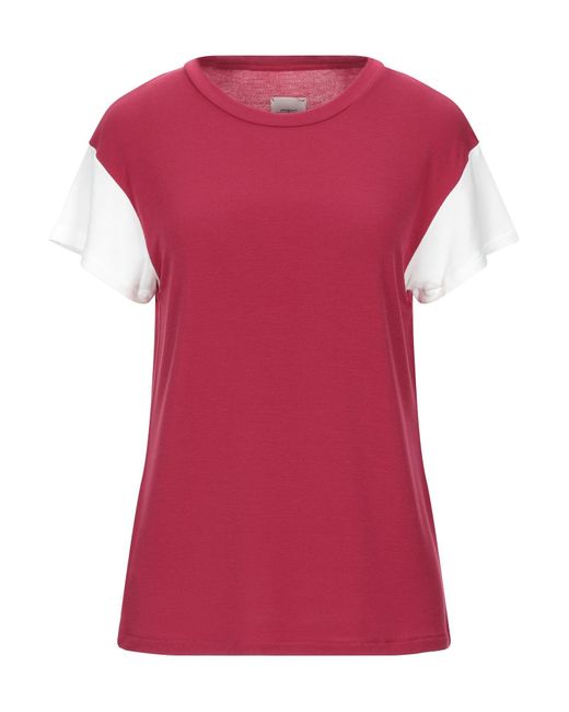 ..,merci T-shirt da donna di colore rosso ..,merci T-shirt da donna di colore rosso