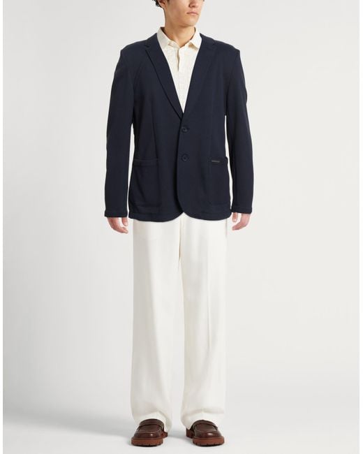 ARMANI EXCHANGE Blue Blazer Cotton, Polyamide, Elastane for men