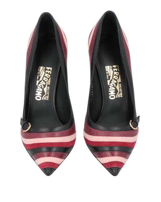 Ferragamo Pink Burgundy Pumps Leather