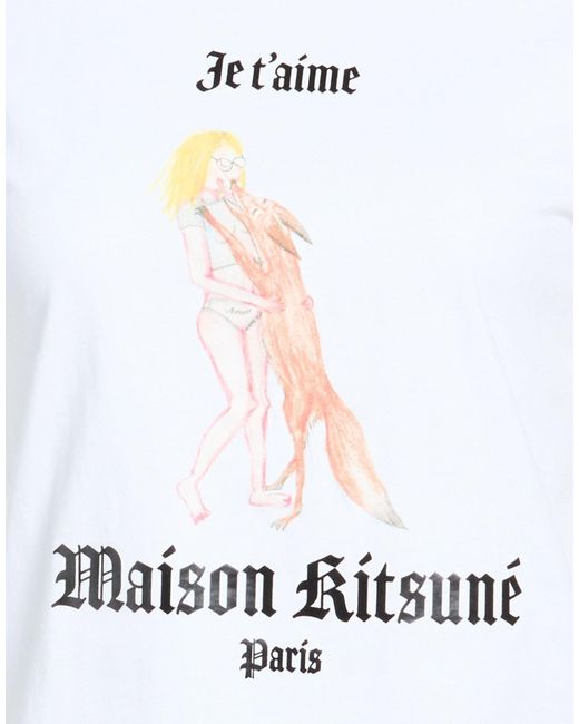 Maison Kitsuné White T-Shirt Cotton