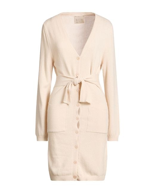 N.O.W. ANDREA ROSATI CASHMERE Natural Cream Cardigan Cashmere, Viscose, Wool, Polyamide