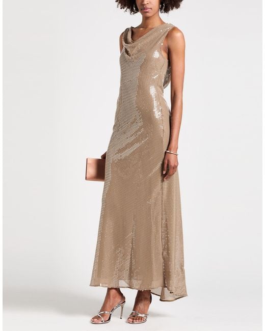 Semicouture Natural Maxi Dress Polyester