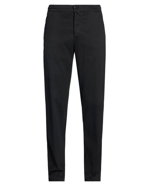 Kiton Black Pants Cotton, Lyocell, Elastane for men