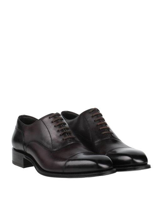 Tom Ford Black Dark Lace-Up Shoes Calfskin for men