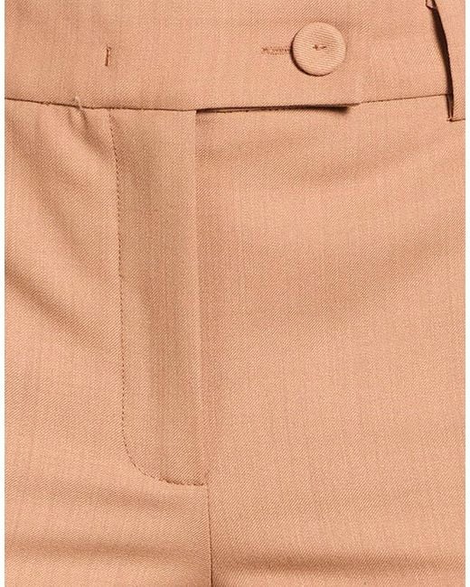 Marella Natural Camel Pants Polyester, Virgin Wool, Elastane
