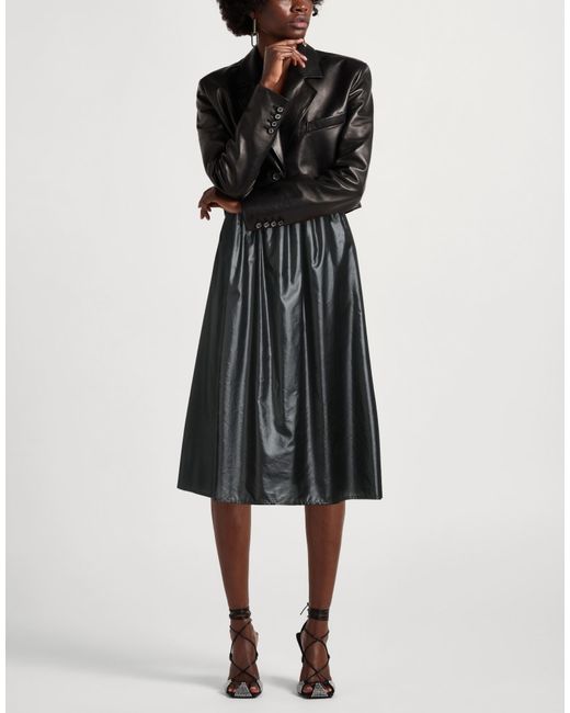 Maliparmi Black Midi Skirt Polyester, Silk
