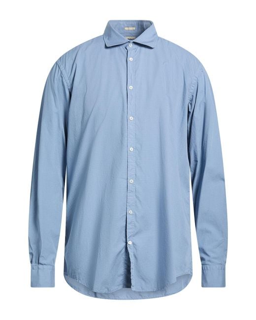 Massimo Alba Blue Shirt Cotton for men