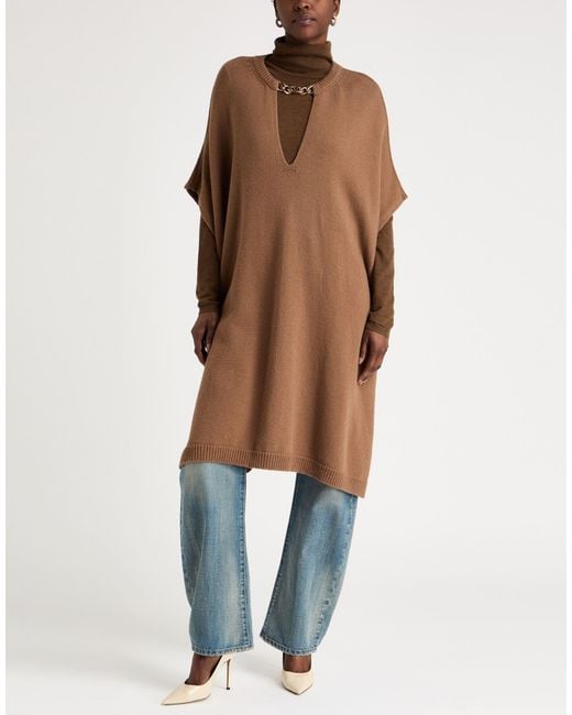 Valentino Garavani Brown Cape Virgin Wool, Cashmere