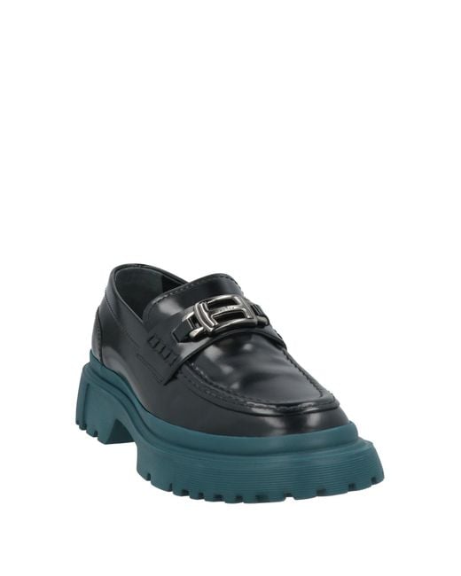 Hogan Gray Loafers Leather for men