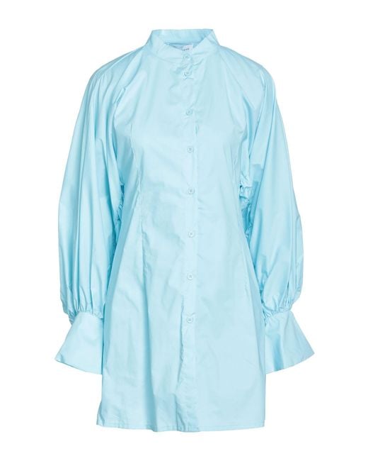 WEILI ZHENG Blue Mini-Kleid