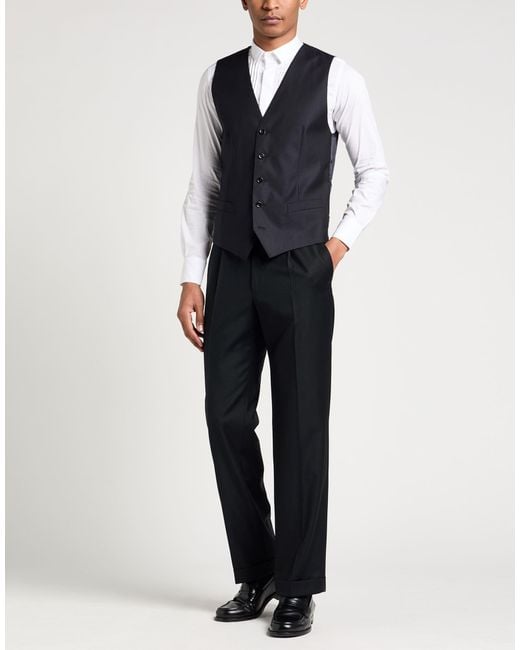 Dolce & Gabbana Black Tailored Vests for men