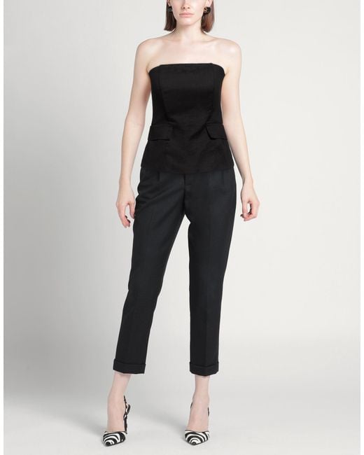 ALESSIA SANTI Black Top Linen, Viscose, Elastane