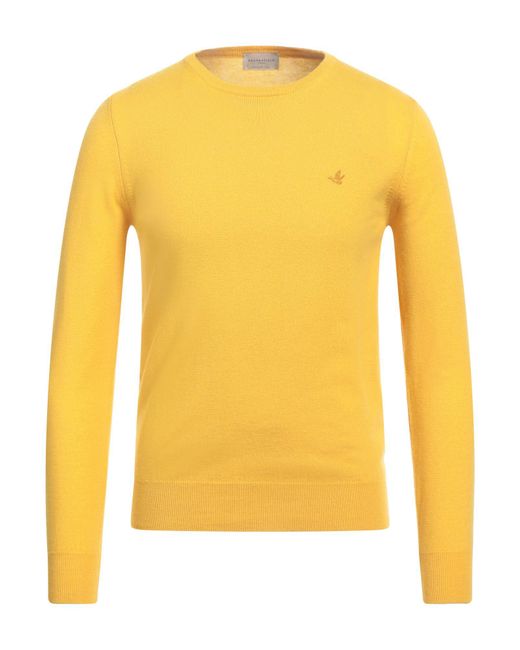 Brooksfield Yellow Sweater Virgin Wool for men