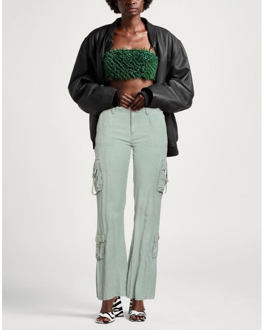 Guess Green Light Pants Lyocell, Linen
