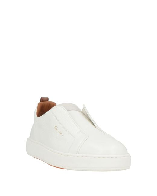 Santoni White Sneakers Leather for men