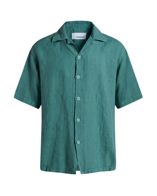 Costumein Green Shirt Linen for men