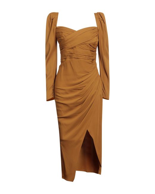 Self-Portrait Brown Midi Dress