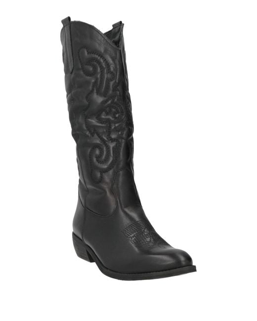 Divine Follie Black Boot Leather