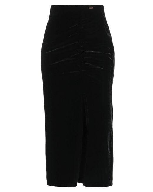ARMANI EXCHANGE Black Midi Skirt Polyester, Elastane