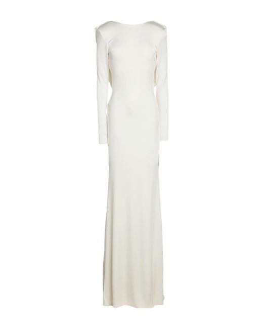 The New Arrivals Ilkyaz Ozel White Maxi Dress Viscose, Elastane