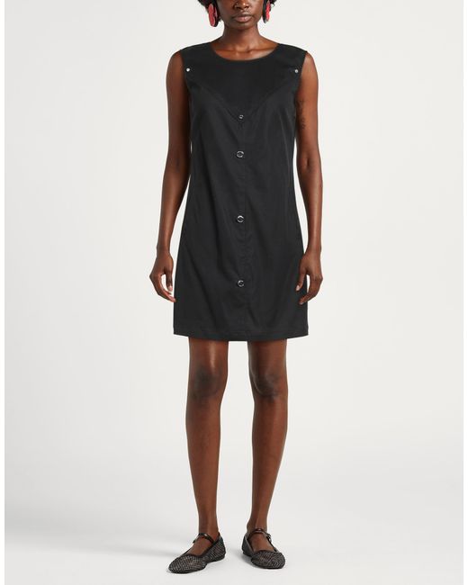 Love Moschino Black Button-Embellished Twill Mini Dress