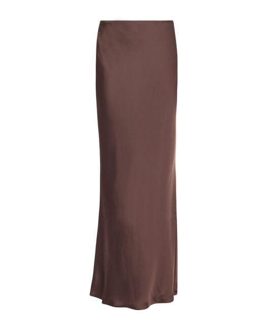 Norma Kamali Brown Chocolate Maxi Skirt Polyester