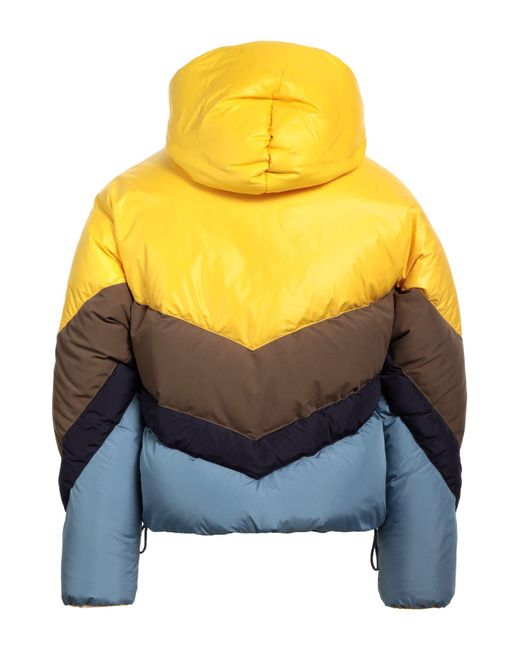Dolce & Gabbana Blue Quilted Color-block Shell Hooded Jacket for men