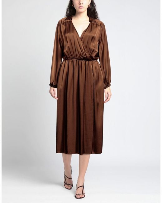 Semicouture Brown Midi Dress